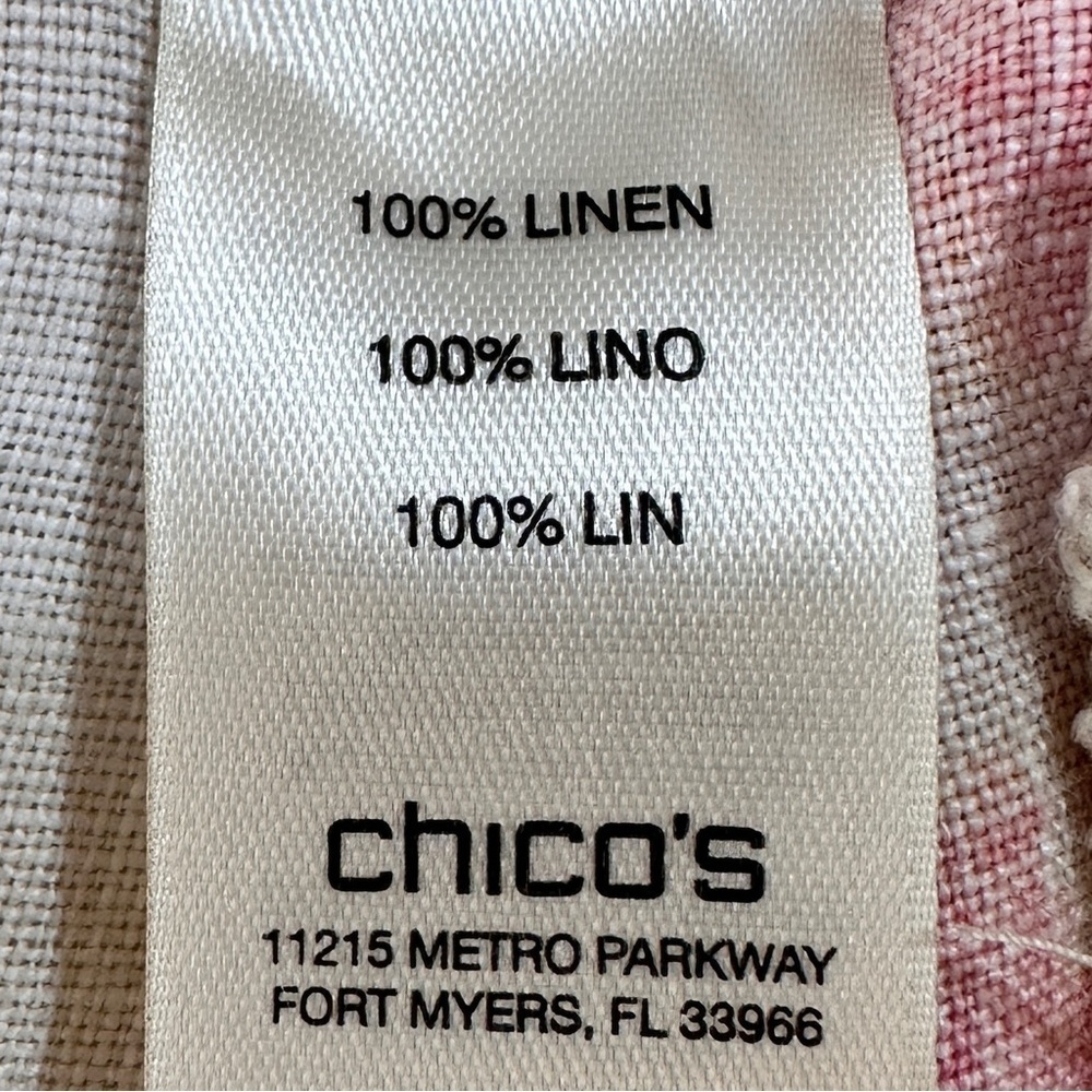 Chico’s Havana Shores Tropical Wide Leg Linen Pant - Picture 10 of 11